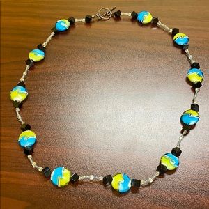 Glass And Beaded Necklace Kitschy